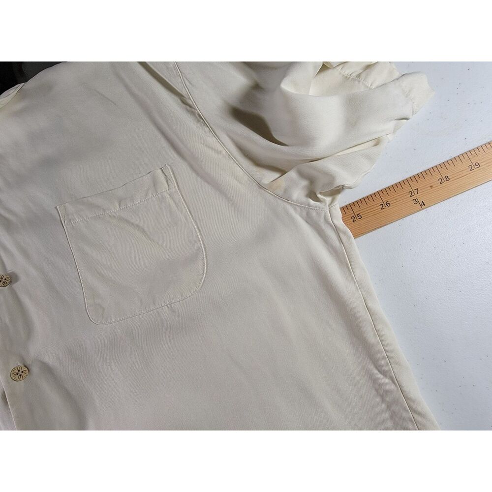 Tommy Bahama 100% Silk Havana Cuban Embroidered Short Sleeve Shirt - XL - Picture 8 of 9